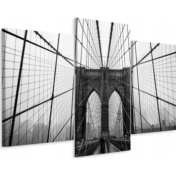 Obraz Obraz Triptych Brooklynský most NY 3D pohled 120x80