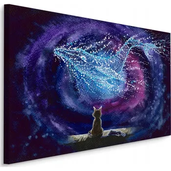 Obraz Obraz Canvas Kočka Delfín ABSTRAKCE Akvarel 40x30