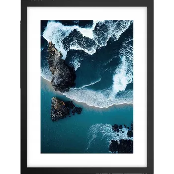 Obraz Obraz plakát v černém rámu do obýváku 30x40 útes foto plakáty na zeď