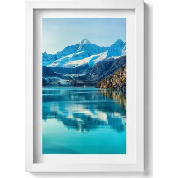 Obraz Obraz s rámem a grafikou na zeď Krásná krajina horského jezera 20x30 cm