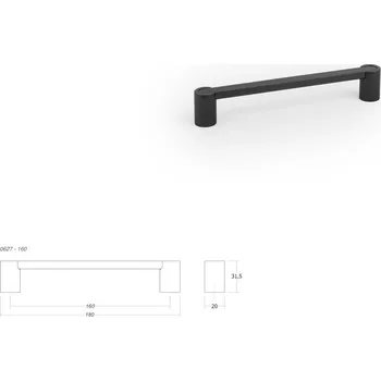 Nábytkové kování Nábytková úchytka VIEFE 0627 FUSION rozteč 160, délka 180 titan mat