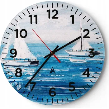 Hodiny Kuchyňské nástěnné hodiny 30x30 Krajina Moderní Skleněné hodiny do obýváku Tiché