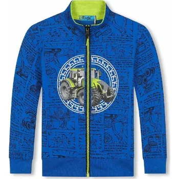 Chlapecká mikina CHLAPECKÁ MIKINA NA ZIP S TRAKTOREM BF Barva: Modrá, Velikost: 104