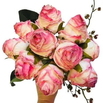 umělá květina KYTICE umělé růže listy na dekorace, dekorace, věnec do vázy, svátky, pik