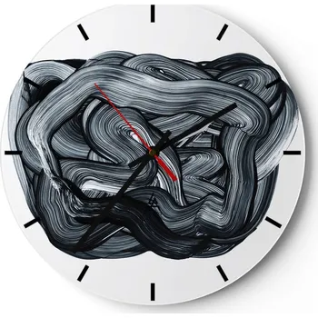 Hodiny Nástěnné hodiny do kuchyně 30x30 Abstrakce Skleněné hodiny do obýváku Tiché