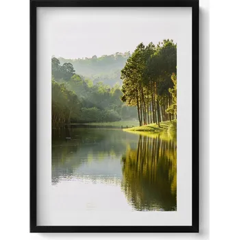 Obraz Obraz v rámu na zeď do obýváku Zelená krajina s řekou 50x70 cm