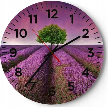 Hodiny Nástěnné hodiny do obýváku 40x40 Krajina Kulatý Skleněné hodiny Loft Tiché