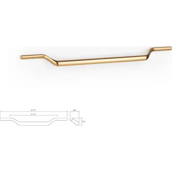 Nábytkové kování Nábytková úchytka VIEFE 0602/256 VALLEY, délka 330 mm, mosaz cava kartáčovaná