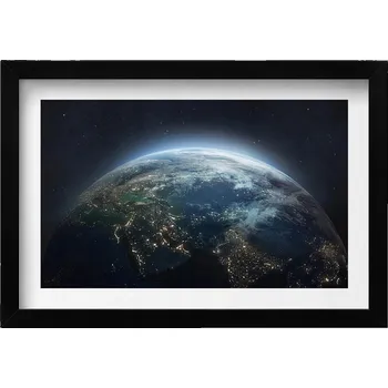 Obraz Elegantní obraz v černém rámu Pohled na Zemi z vesmíru 30x20 cm