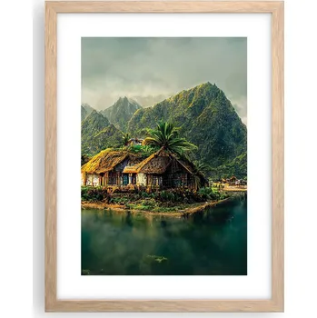 Obraz Obraz plakát v rámu světlý dub do obýváku 30x40 exotika plakáty na zeď