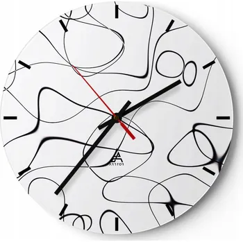 Hodiny Velké nástěnné hodiny 40x40 Abstrakce Skleněné hodiny Kulatý Tiché