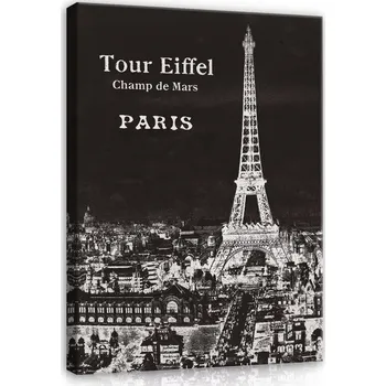 Obraz Obraz Eiffelova věž Paříž Černý do obýváku 120x80 cm