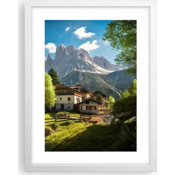 Obraz Obraz plakát v bílém rámu do obýváku 30x40 hory foto plakáty na zeď