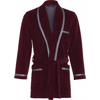 Dámský župan Pánský župan - krátký velurový župan RE-117 bordó - XL