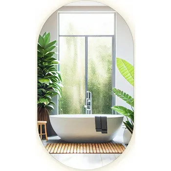 Zrcadlo Oválné Zrcadlo s LED osvětlením do koupelny 52x90 cm