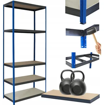 Dílenský regál Kovový regál do skladu HELIOS 180x100x50 cm 5 polic x 275 kg - ODOLNÝ