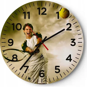 Hodiny Velké nástěnné hodiny na zeď 40x40 Sport Skleněné hodiny Kulatý Tiché