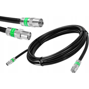 Anténní kabel Hotový anténní kabel Wtyk TV i Gniazdo Antenowe 13m černý PREMIUM