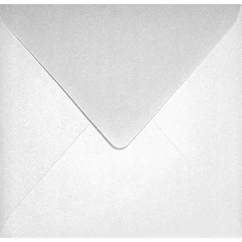 Obálka Čtvercové obálky Aster Met. White bílé - 25 Ks.