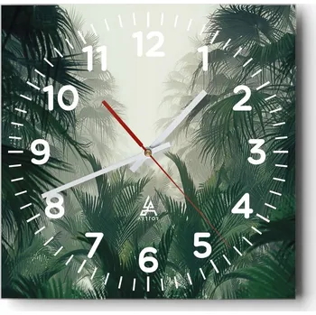 Hodiny Nástěnné hodiny do obýváku 40x40 Džungle Tiché Skleněné hodiny Bez hlučnosti