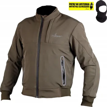 Moto bunda Motocyklová bunda HUSAR softshell zelená pánská na motorku skútr velká 5XL