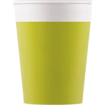 Jednorázové nádobí Kelímky na párty 200 ml papírové limetkové/bílé