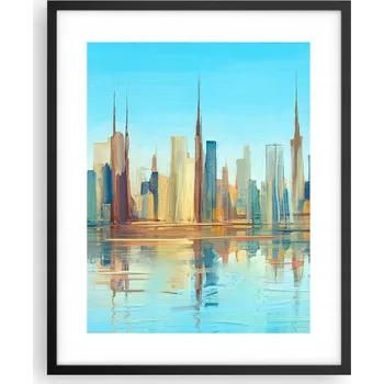 Obraz Foto obraz plakát na zeď v černém rámu 40x50 město plakáty do obýváku