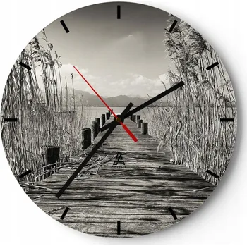 Hodiny Nástěnné hodiny do kuchyně 30x30 Krajina Skleněné hodiny do obýváku Tiché