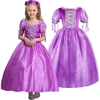 Karnevalový kostým ŠATY RAPUNZEL KOSTÝM KOSTÝM 146/152 (140)