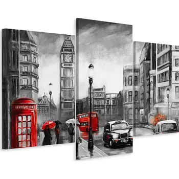 Obraz Obraz TRYPTYCH Londýnská Ulička Dekor 3D 90x60