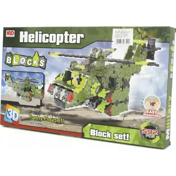 ostatní stavebnice STAVEBNICE 3D BLOKY Vojenská helikoptéra 592 DÍLŮ