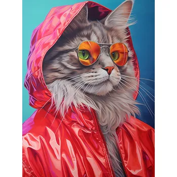 Plakát Plakát Kočka ve stylu bez rámu 75 x 100 cm