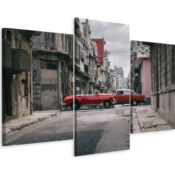 Obraz Obraz 3dílný HAVANA Ulice Auta Retro 3D 120x80