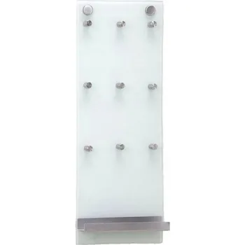 věšák na klíče Skleněná polička na klíče Zeller bílá 15x40 cm