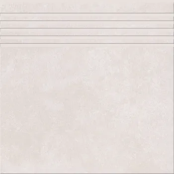 Dlažba Dlažba Schodovka imitace betonu ARES bílá matná 29,8x29,8 cm Cersanit