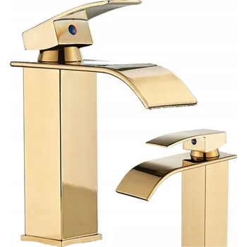 Vodovodní baterie Stojánková umyvadlová baterie Ari Waterfall zlatá