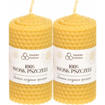 Svíčka Tradiční svíčka z včelího vosku, medová Pasieka Zen 2 ks