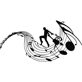 Obraz Samolepka na stěnu Drukart notová osnova černá 25x50 cm