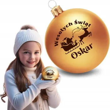 Vánoční dekorace VÁNOČNÍ KOULE SKLENĚNÁ na vánoční stromeček se JMÉNEM vánoční ozdoba DÁREK