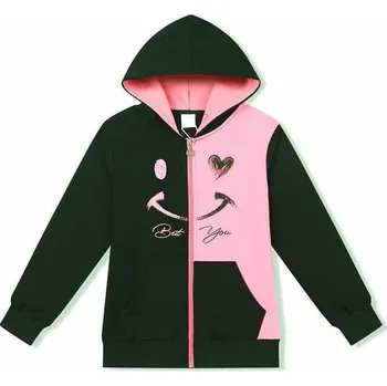 Dívčí mikina DÍVČÍ MIKINA MM9816 VELIKOSTI 134-164 Velikost: 146, Barva: Černá/ růžová