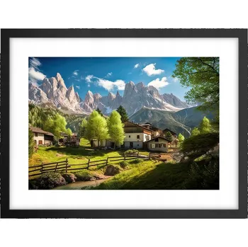 Obraz Obraz plakát v černém rámu do obýváku 40x30 hory foto plakáty na zeď