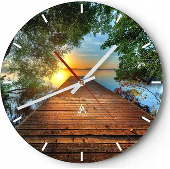 Hodiny Nástěnné hodiny do kuchyně 30x30 Krajina Skleněné hodiny do obýváku Tiché
