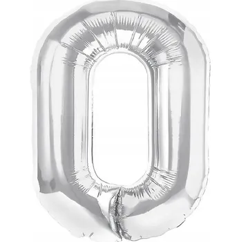 Balónek Fóliový balónek PartyPal stříbrný číslice 0 stříbrná 70 cm