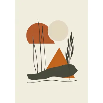 Plakát Plakát Béžový Pohled bez rámu 29,7 x 42 cm