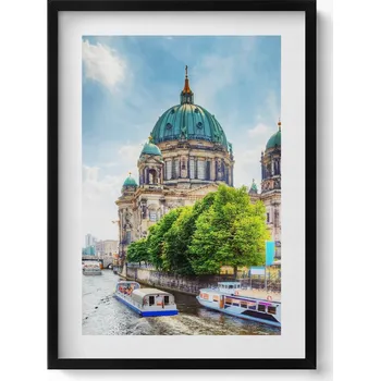 Obraz Ozdobný obraz v černém rámu do obýváku Katedrála Berlín Německo 50x70 cm