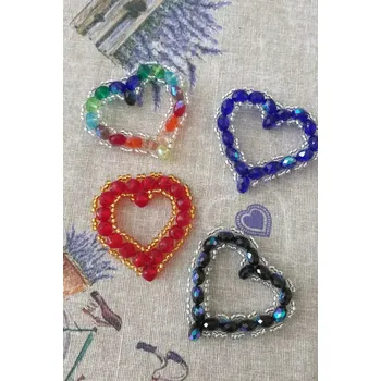 Dětské navlékací korálky KORÁLKOVÁ STAVEBNICE - Korálková srdíčka (2ks) (Jednoduchá srdíčka z perlí a perliček)