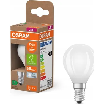 Žárovka LED žárovka P45 E14 2,2W (ekvivalent 40W) 470lm 4000K FILAMENT 214lm/W Třída A OSRAM