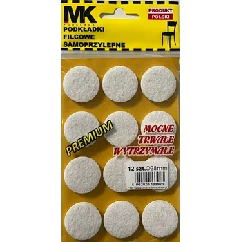 Podložka pod nábytek Prémiové filcové podložky Ø28 mm, bílé