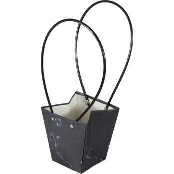 Obraz Papírová taška na květiny 33 cm černá mramor