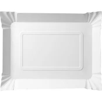 Jednorázové nádobí Papírové tácky obdélníkové bílé 20x25cm 100ks